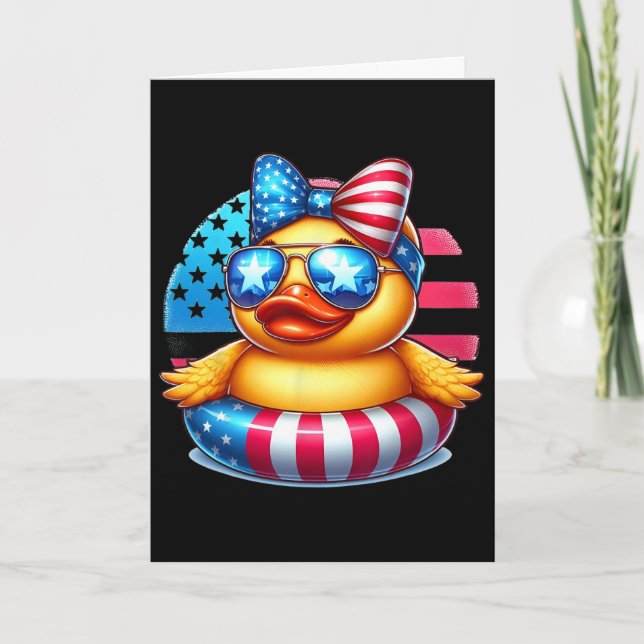 Carte Canard en caoutchouc cool drapeau américain Canard (Devant)