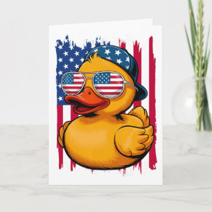 Carte Canard en caoutchouc du 4 juillet Fête patriotique