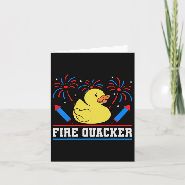 Carte Canard en caoutchouc Fire Quacker 4 juillet Feu d' (Devant)