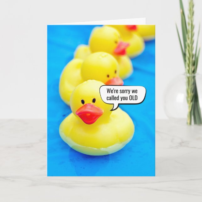 Carte Canard en caoutchouc jaune Humour d'anniversaire (Devant)