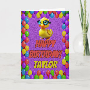 Carte Canard en Caoutchouc Personnalisé Joyeux Anniversa