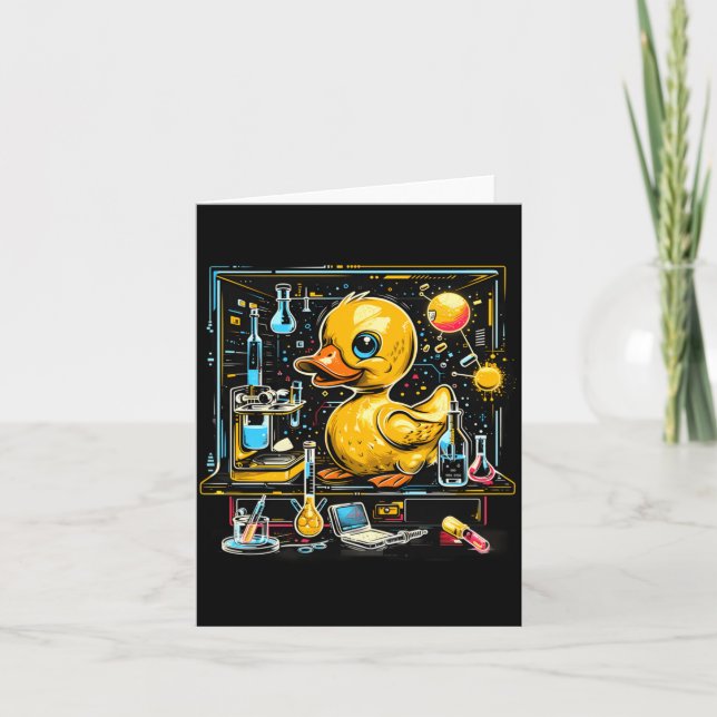 Carte Canard en caoutchouc professeur de physique chimie (Devant)