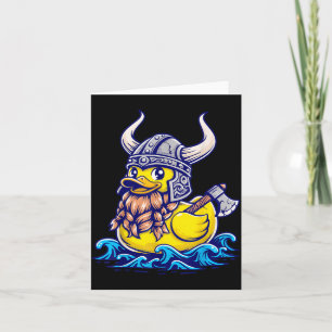 Carte Canard en caoutchouc Viking drôle norrois