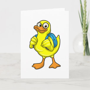 Carte Canard en élève avec cartable