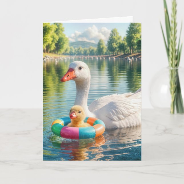 Carte Canard et canard d'anniversaire de maman (Devant)