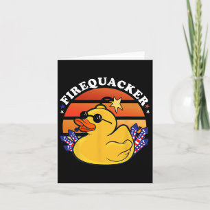 Carte Canard pétard 4 juillet jour patriotique Drapeau É