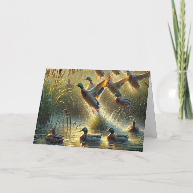 Carte Canards colverts pour la fête des pères (Devant)