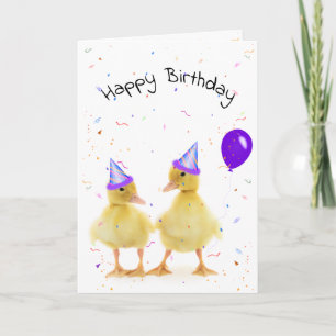 Carte Canards de fête d'anniversaire à Confetti.