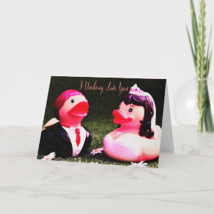 Carte Canards de mariage je t'aime