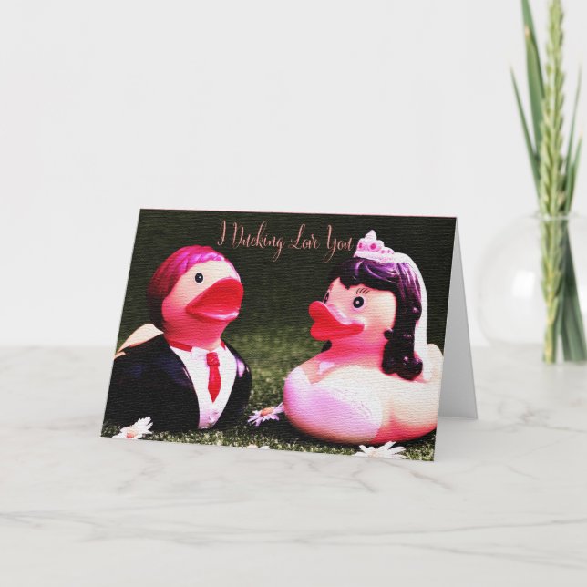 Carte Canards de mariage je t'aime (Devant)