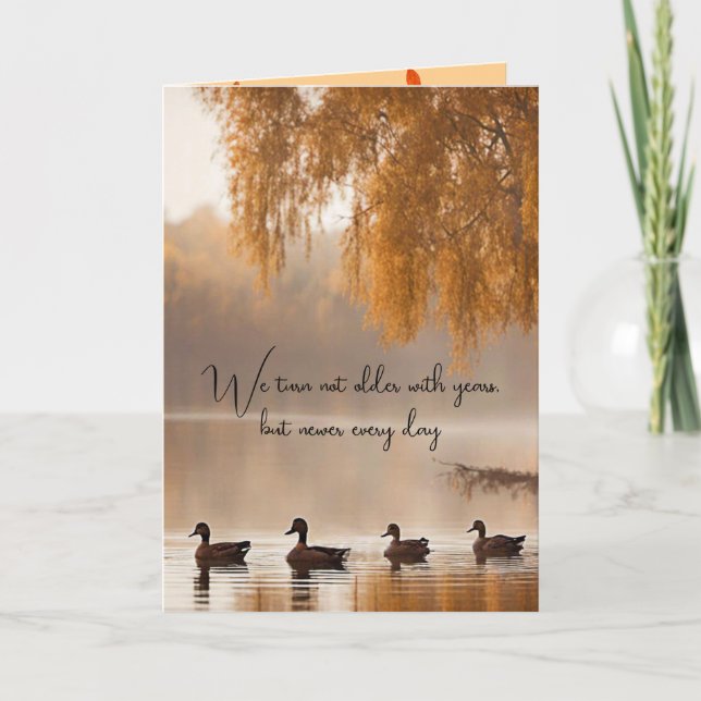 Carte Canards Sur Le Lac D'Automne Pour Anniversaire (Devant)