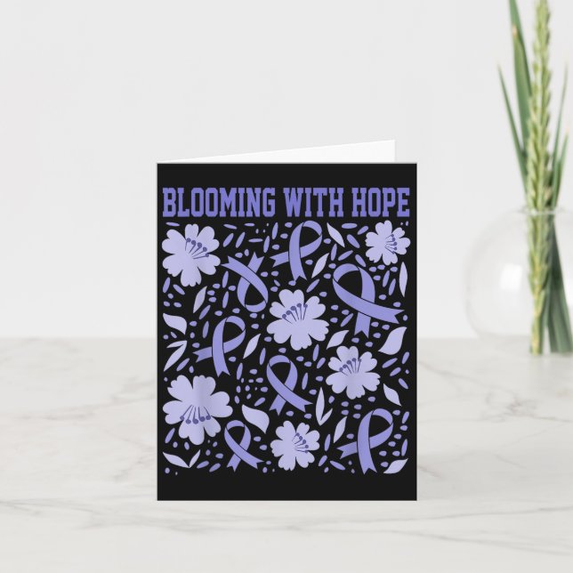 Carte Cancer De L'Estomac Fleur Boho Fleurit Avec La Pér (Devant)