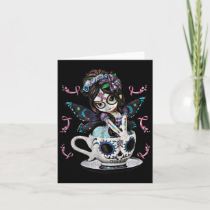 Carte Cancer du sein Fille sucre costume crâne Halloween