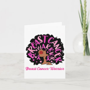 Carte Cancer du sein Guerrier Reine Black Femme rose Rib