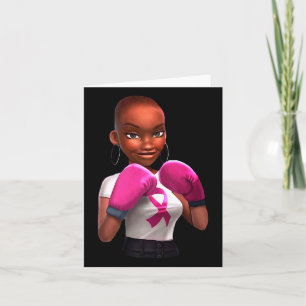 Carte Cancer du sein Jeune fille Boxer Guerrier Cancer d
