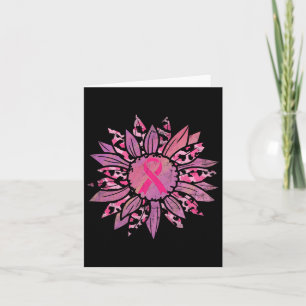 Carte Cancer du sein Pink Ribbon Tournesol Cancer du sei