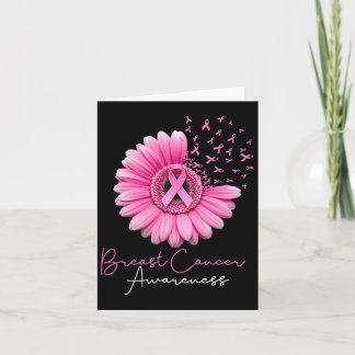 Carte Cancer du sein Soutien Floral Pink Ribbons Fighter