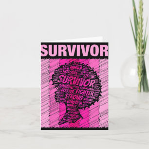 Carte Cancer du sein Survivante Africaine Américaine Fem