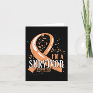 Carte Cancer Survivante Peach Ribbon Endomètre Cancer Aw