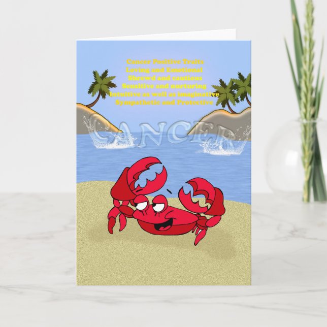 Carte Cancer the crab, birthday card (Devant)