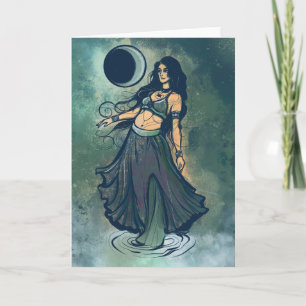 Carte Cancer Zodiac Lune Enfant Déesse Danseur du ventre