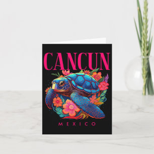 Carte Cancun Mexique Fleur de Plage Tortue Souvenir