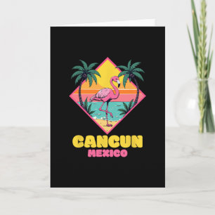 Carte Cancun Mexique Souvenir Famille de flamants Corres