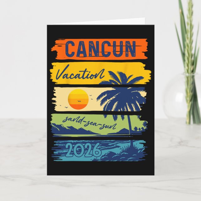 Carte Cancun Vacation 2026 Sea Sand Beach Summer Trip Re (Devant)