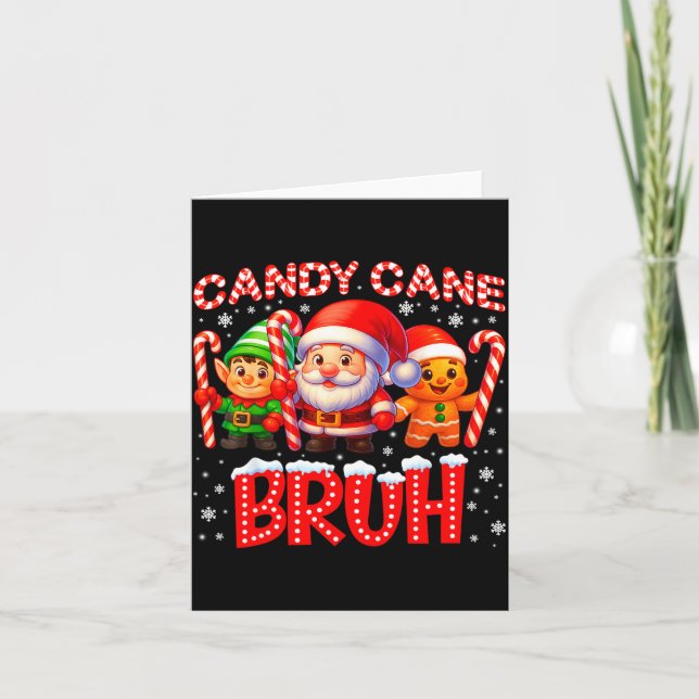 Carte Candy Cane Bruh Cute Santa Elf Christmas Xmas Boy  (Devant)