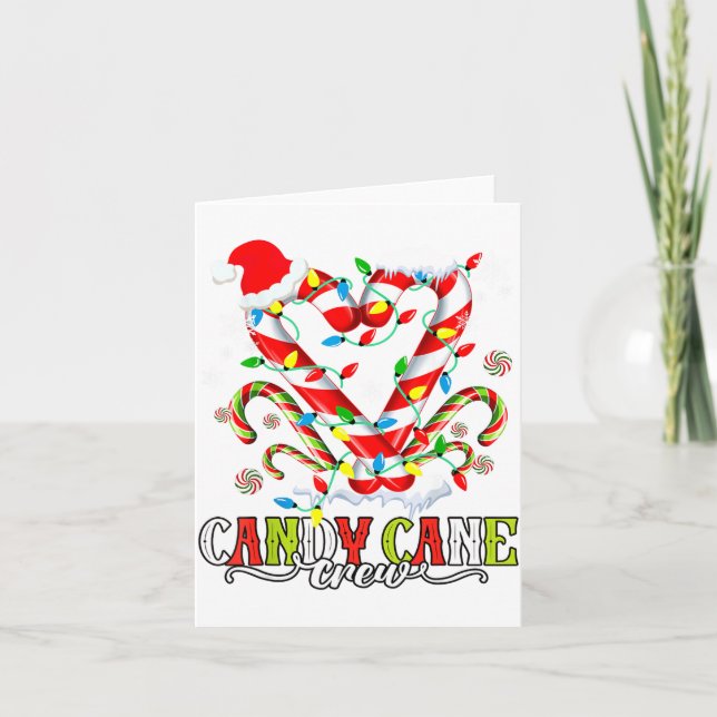 Carte Candy Cane Crew Santa Lover Family Christmas Light (Devant)