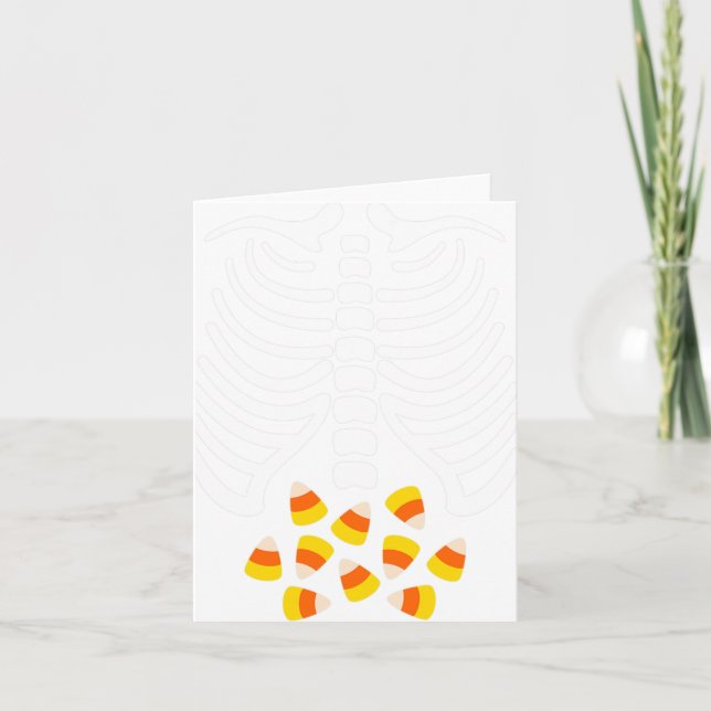 Carte Candy Corn Skeleton Rib Cage Halloween Costume (Devant)