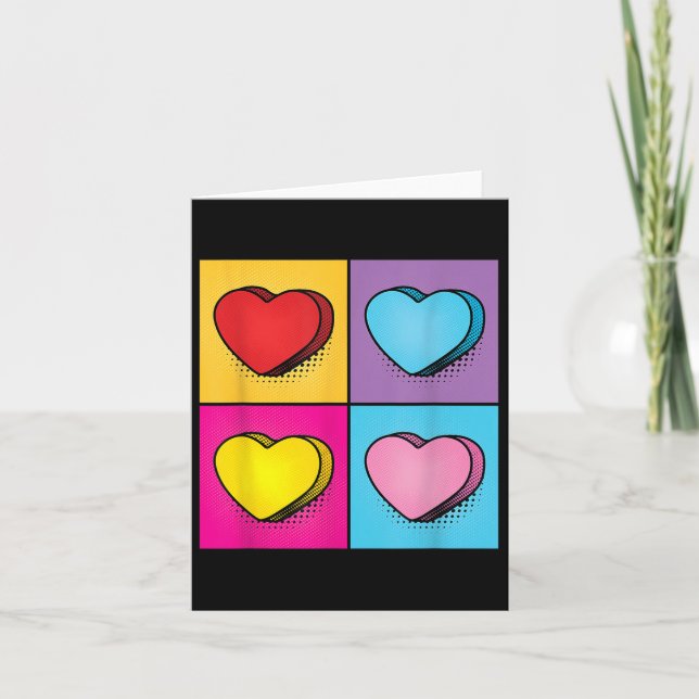 Carte Candy Heart Pop Art Valentines Day Graphisme (Devant)