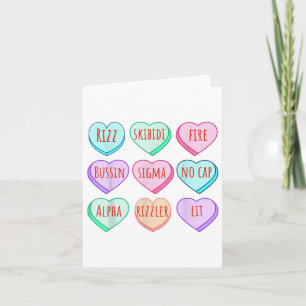 Carte Candy Heart Slang Mots Valentines Day For School,
