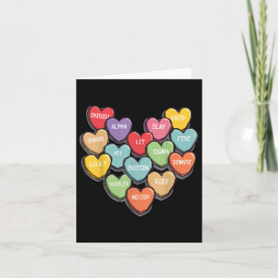 Carte Candy Heart Slang Mots Valentines Day For School,