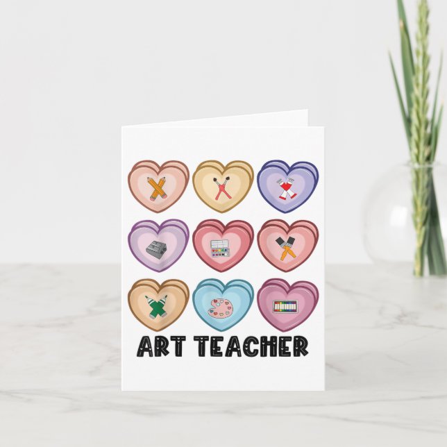 Carte Candy Valentines Jour Art Professeur Coeurs Peintu (Devant)