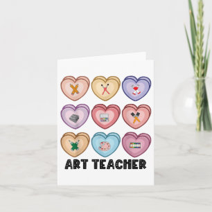Carte Candy Valentines Jour Art Professeur Coeurs Peintu