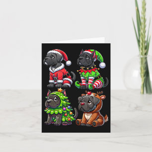Carte Cane Corso Arbre de Noël Père Noël Elf Costume Chi
