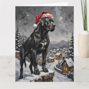 Carte Cane Corso Gardien du Chapeau du Village de Noël