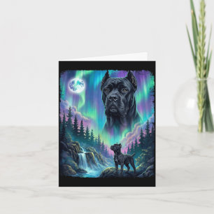 Carte Cane corso hurle aurore boréale aurore italien