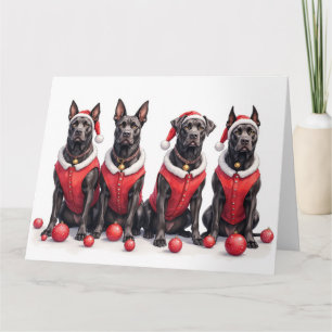 Carte Cane Corso Robe de Noël Chapeau de Père Noël
