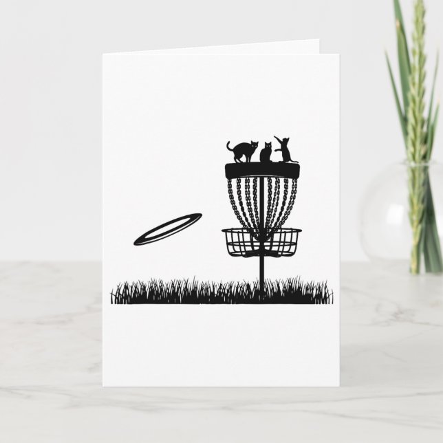 Carte Cane de golf esquissé avec des chats - Disque drôl (Devant)