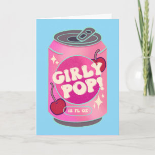 Carte Canette de soda rose Girly Pop Cherry Rétro Y2K
