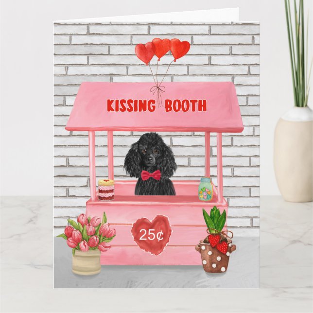 Carte caniche Chien Valentine's Day Kissing Booth (Devant)