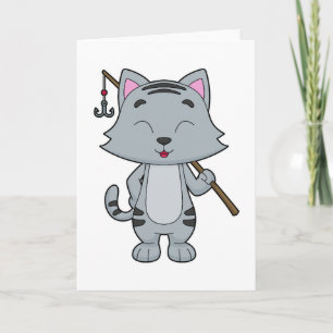 Carte Canne à pêche de pêcheur de chats