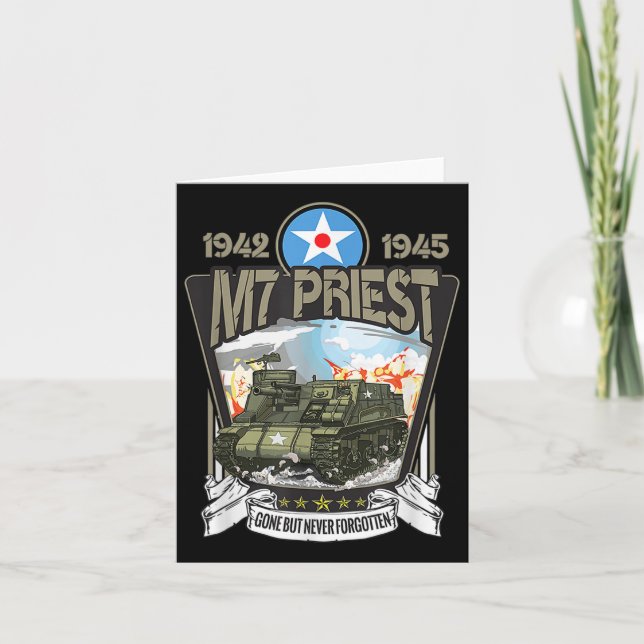 Carte Canon automoteur américain M7 Priest de la Seconde (Devant)