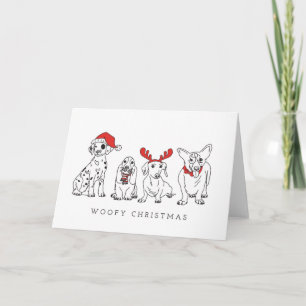Carte Canons de Noël Chiens de Père Noël Chiens de Noël