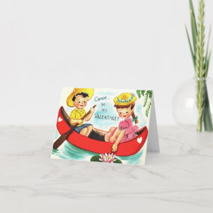 Carte Canot vintage Valentine