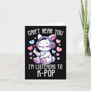 Carte Cant Hear You Im Listening K-pop Lapin Doigt Cœur