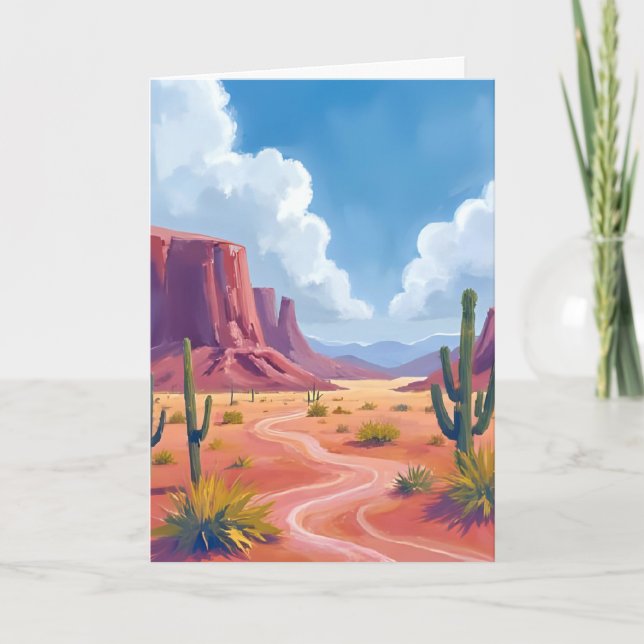 Carte Canyon du désert | Paysage naturel de cactus (Devant)