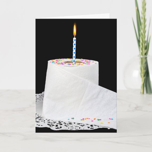 Carte Caoutchouc d'anniversaire en papier de toilette av (Devant)